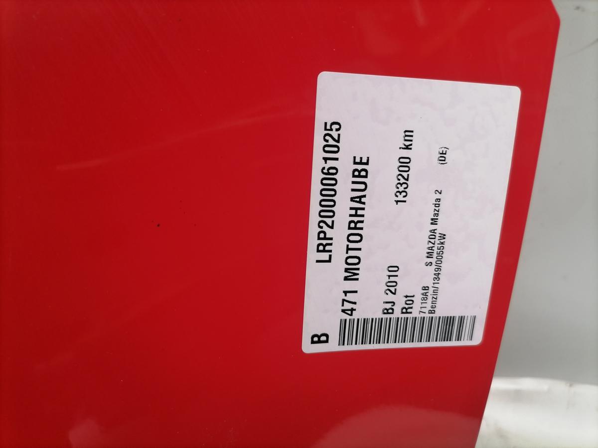 Mazda 2 DE original Heckklappe mit Heckscheibe Rot Bj.2010
